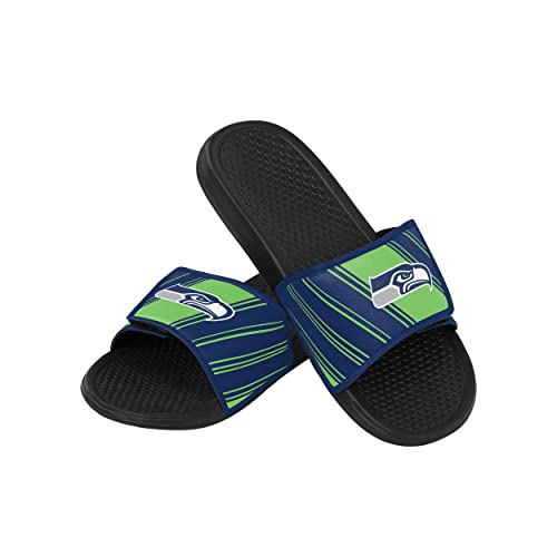 FOCO Herren Slipper mit Klettverschluss Seattle Seahawks Stripe Legacy Sport Slide Größe XL von FOCO