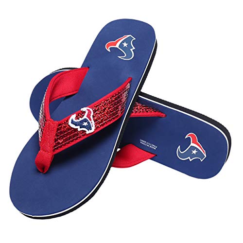 FOCO Houston Texans Damen Flip Flop, Pailletten, Größe S, damen, FFWMNFSQNHTXL, Houston Texans, xl von FOCO