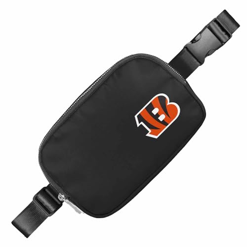 FOCO NFL Gameday On The Move Crossbody Gürteltasche – Offiziell lizenziert – Stadiongenehmigt – verstellbar & stilvoll (Cincinnati Bengals – Schwarz) von FOCO