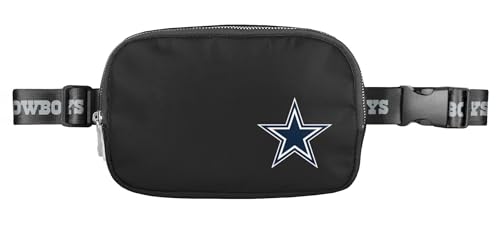 FOCO NFL Große schwarze Team-Wordmark-Crossbody-Gürteltasche, Tragetasche, Geldbörse, Dallas Cowboys, 5 x 2 x 7 inches von FOCO
