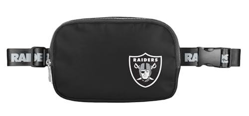 FOCO NFL Große schwarze Team-Wordmark-Crossbody-Gürteltasche, Tragetasche, Geldbörse, LAS VEGAS RAIDERS, 5 x 2 x 7 inches von FOCO