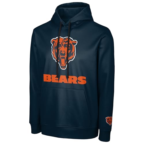 FOCO NFL Herren Official Sideline Primary Logo Performance Pullover Hoodie Sweatshirt, Chicago Bears – Marineblau, Large von FOCO