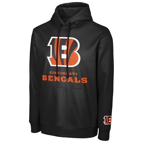 FOCO NFL Herren Official Sideline Primary Logo Performance Pullover Hoodie Sweatshirt, Cincinnati Bengals - Schwarz, Large von FOCO