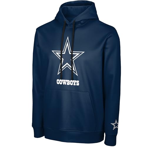 FOCO NFL Herren Official Sideline Primary Logo Performance Pullover Hoodie Sweatshirt, Dallas Cowboys – Marineblau, Medium von FOCO