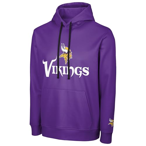 FOCO NFL Herren Official Sideline Primary Logo Performance Pullover Hoodie Sweatshirt, Minnesota Wikinger, Violett, Large von FOCO