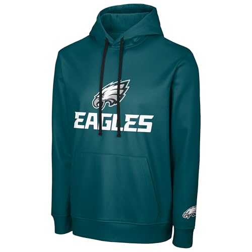 FOCO NFL Herren Official Sideline Primary Logo Performance Pullover Hoodie Sweatshirt, Philadelphia Eagles - Grün, Medium von FOCO