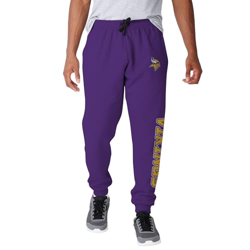 FOCO NFL Herren Offiziell lizenzierte Team-Farbe, Primär-Logo, Prime Time, Fußball-Sweathose, Jogginghose, Minnesota Wikinger, X-Groß von FOCO