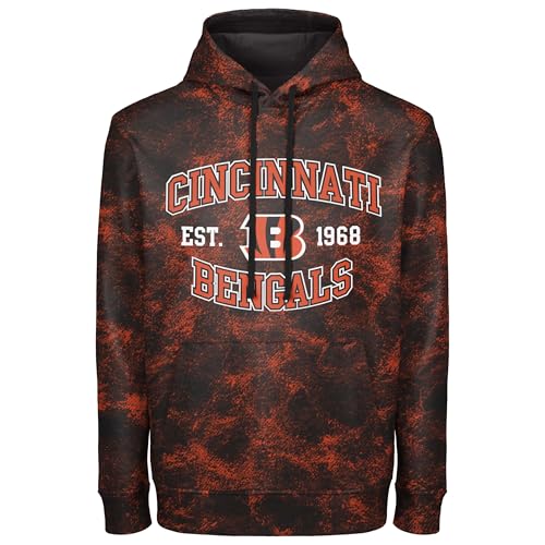 FOCO NFL Herren Offiziell lizenziertes Established Wordmark Camo Performance Throwback Team Color Pullover Sweatshirt Hoodie, Cincinnati Bengals - Schwarz, XX-Large von FOCO