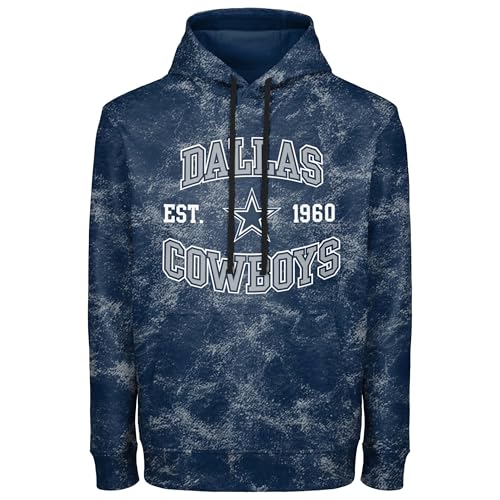 FOCO NFL Herren Offiziell lizenziertes Established Wordmark Camo Performance Throwback Team Color Pullover Sweatshirt Hoodie, Dallas Cowboys – Marineblau, Medium von FOCO