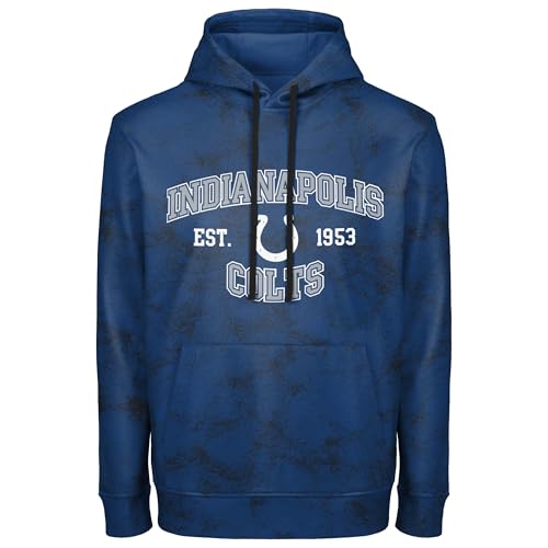 FOCO NFL Herren Offiziell lizenziertes Established Wordmark Camo Performance Throwback Team Color Pullover Sweatshirt Hoodie, Indianapolis Colts – Blau, Medium von FOCO