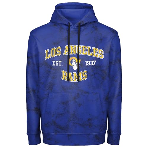 FOCO NFL Herren Offiziell lizenziertes Established Wordmark Camo Performance Throwback Team Color Pullover Sweatshirt Hoodie, Los Angeles Rams – Blau, XX-Large von FOCO