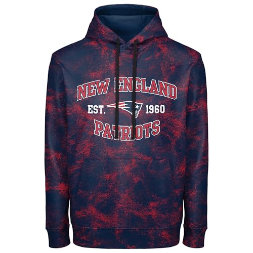 FOCO NFL Herren Offiziell lizenziertes Established Wordmark Camo Performance Throwback Team Color Pullover Sweatshirt Hoodie, New England Patriots - Navy, X-Large von FOCO