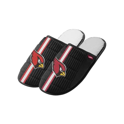 FOCO NFL Herren Offiziell lizenziertes Primary Logo Game Day Team Color Fußball Sherpa Slide Slipper, Arizona Cardinals – Schwarz, 13-14 von FOCO