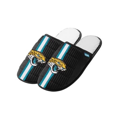 FOCO NFL Herren Offiziell lizenziertes Primary Logo Game Day Team Color Fußball Sherpa Slide Slipper, Jacksonville Jaguars - Schwarz, 7-8 von FOCO