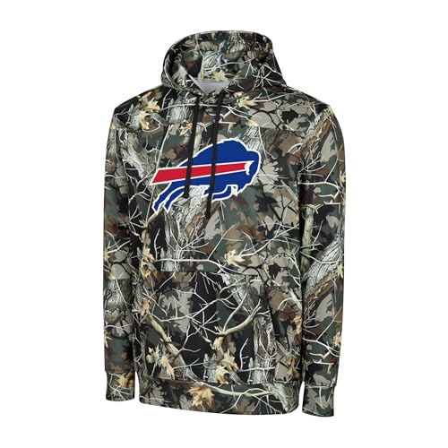 FOCO NFL Herren Offizielles Sideline Hunter Camo Primary Logo Performance Pullover Hoodie Sweatshirt, Buffalo Bills - Hunter Camo, X-Large von FOCO