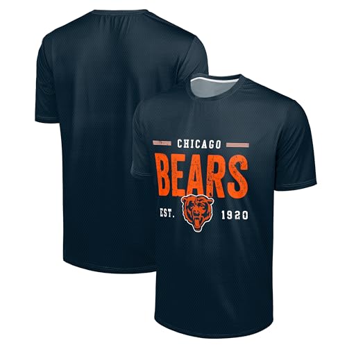 FOCO NFL Herren-T-Shirt, offizielles Lizenzprodukt, Fußball-Team-Logo, Wordmark, Distressed Performance, Team-Farbe, Rundhalsausschnitt, Chicago Bears – Marineblau, XX-Large FOCO NFL Herren-T-Shirt, offizielles Lizenzprodukt, Fußball-Team-Logo, Wordmark, Distressed Performance, Team-Farbe, Rundhalsausschnitt, Chicago Bears – Marineblau, XX-Large von FOCO
