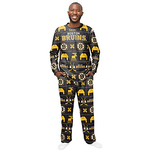 FOCO NHL Winter Xmas Pyjama Schlafanzug - Boston Bruins - XXL von FOCO