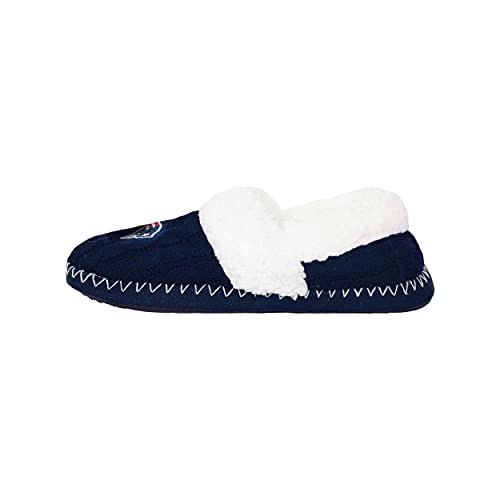 FOCO Offiziell lizenzierte NFL New England Patriots Team Farbe Blau Damen Mokassin Hausschuhe Größe XL, New England Patriots, 42/43 EU von FOCO