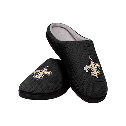 FOCO Offizielles Lizenzprodukt NFL Gedächtnisschaum Pantoffeln für Herren (New Orleans Saints) (42-43 EU) von FOCO