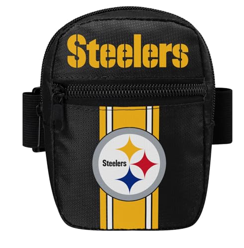 FOCO Pick Your NFL Team Stripe Tumbler/Reisebecher, Bauchtasche, Taschen mit Reißverschluss oben und vorne, Schwarz, 6 x 5 x 2 inches von FOCO