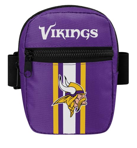 FOCO Pick Your NFL Team Stripe Tumbler/Reisebecher, Bauchtasche, Taschen mit Reißverschluss oben und vorne, Violett von FOCO