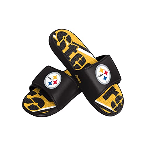 FOCO Pittsburgh Steelers Herren NFL American Football Gel Slide kleine Sommer Urlaub Schuhe von FOCO