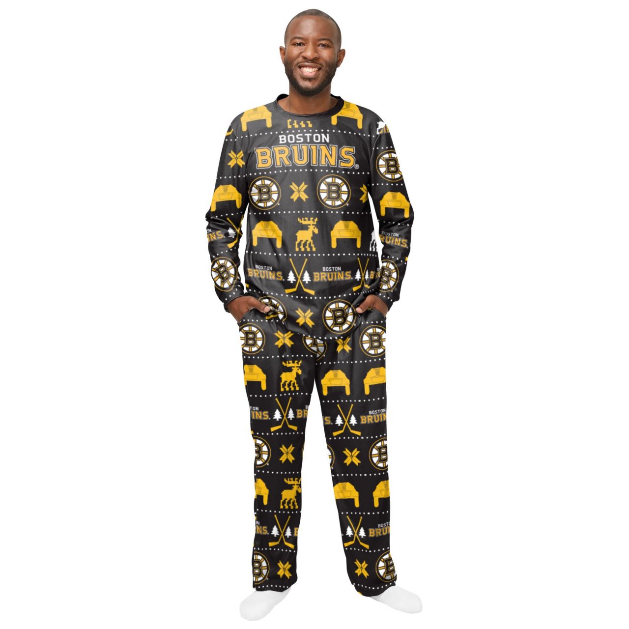 NHL Winter XMAS Pyjama Schlafanzug - Boston Bruins von FOCO