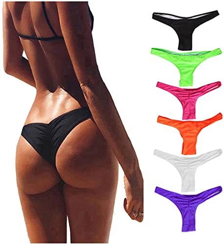 FOCUSSEXY Damen Hot Summer Brazilian Beachwear Bikini Bottom Tanga Bademode, schwarz, Large von FOCUSSEXY