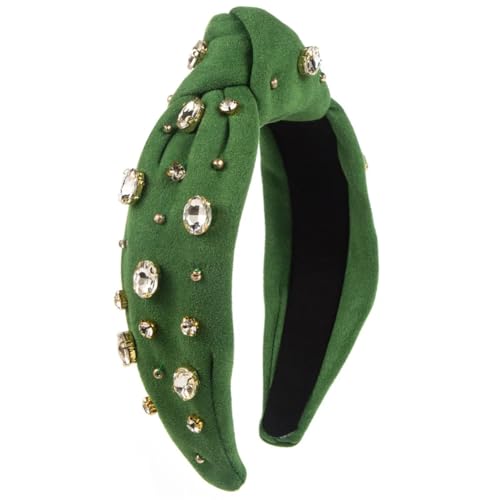 Hochwertiges dekoratives Haarband für Frauen Frauen Mädchen Handgenähtes Haarband mit Glas-Strasssteinen, breite Krempe, geknotetes Haar-Accessoire(GN8) von FOELANNE