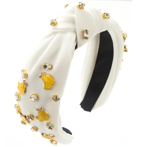 Hochwertiges dekoratives Haarband für Frauen Frauen Mädchen Obst Applikationen geknotet Haar Hoop Mode Strass süße Haarband Haar-Accessoires(Banana) von FOELANNE