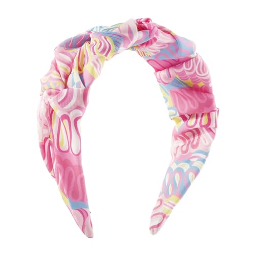 Hochwertiges dekoratives Haarband für Frauen Frauen Mädchen Print Plissee Stoff Haarband Breite Krempe Geknotet Stirnband Urlaub Party Haarbänder(Pnnrk) von FOELANNE