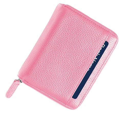 Orgel-Stil Geldbeutel Damen mit Reißverschluss, Wallet for Women, RFID-Schutz Kreditkartenetui, Geldbeutel Damen Klein mit Vielen Fächern, Kurzformat Brieftasche für Frauen (Rosa) von FOGARI