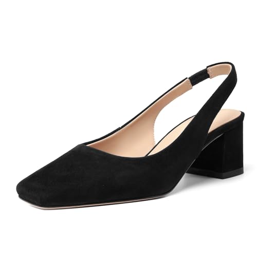 FOGEENA Damen Halbschuhe aus Veloursleder, zum Hineinschlüpfen, quadratischer Zehenbereich, klobiges Leder, niedriger Absatz, 5,1 cm, Schwarz, 37.5 EU FOGEENA Damen Halbschuhe aus Veloursleder, zum Hineinschlüpfen, quadratischer Zehenbereich, klobiges Leder, niedriger Absatz, 5,1 cm, Schwarz, 37.5 EU von FOGEENA