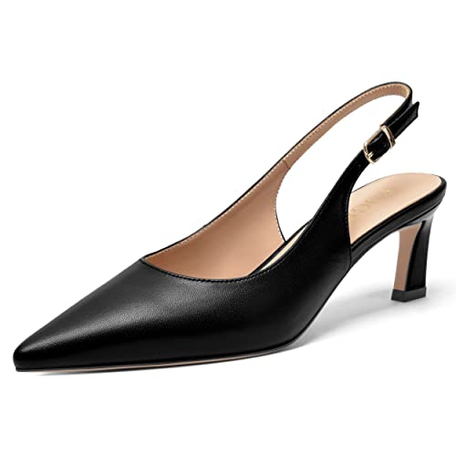 FOGEENA Damen-Pumps mit Schnalle, Brautmode, Knöchelriemen, solide spitzer Zehenbereich, mattes Kätzchenleder, niedriger Absatz, 5,1 cm, Schwarz, 38 EU FOGEENA Damen-Pumps mit Schnalle, Brautmode, Knöchelriemen, solide spitzer Zehenbereich, mattes Kätzchenleder, niedriger Absatz, 5,1 cm, Schwarz, 38 EU von FOGEENA