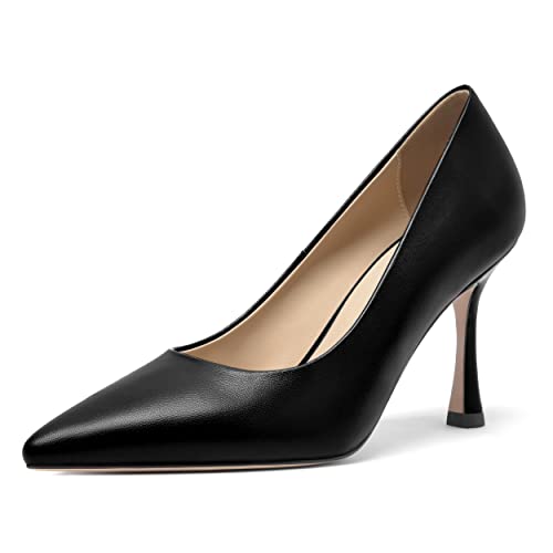 FOGEENA Damen-Pumps zum Reinschlüpfen, spitzer Zehenbereich, Stiletto-Leder, Absatz, 8,9 cm, Schwarz, 39 EU FOGEENA Damen-Pumps zum Reinschlüpfen, spitzer Zehenbereich, Stiletto-Leder, Absatz, 8,9 cm, Schwarz, 39 EU von FOGEENA