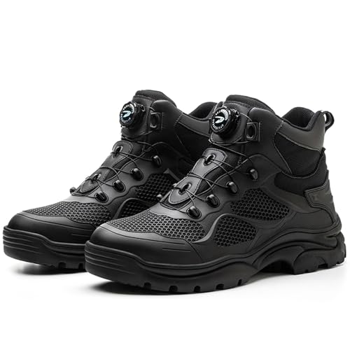FOGOIN Arbeitsschuhe Herren Wasserdicht, Arbeitsschuhe Herren S3 Leicht, Drehknopf Anti-Smash und Anti-Punktur Arbeit Versicherung Sicherheitsschuhe Arbeitsstiefel Sicherheitsstiefel Unisex von FOGOIN