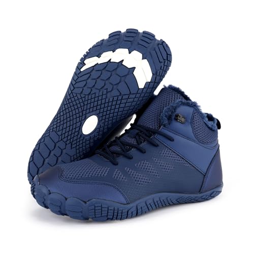 FOGOIN Barfuss Schuhe Damen Winter, Barfußschuhe Herbst Wasserdicht & Warm Gefüttert Barfuß Winterschuhe für Herren von FOGOIN