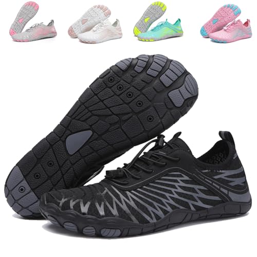 FOGOIN Walkingschuhe Damen Herren, Sommer Schnell Trocknend Barfussschuhe Damen Sommer, Atmungsaktiv rutschfeste, Leichte Breite Zehenschuhe von FOGOIN