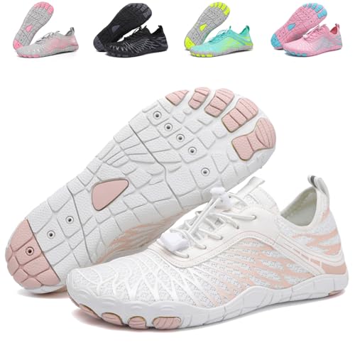 FOGOIN Walkingschuhe Damen Herren, Sommer Schnell Trocknend Barfussschuhe Damen Sommer, Atmungsaktiv rutschfeste, Leichte Breite Zehenschuhe von FOGOIN