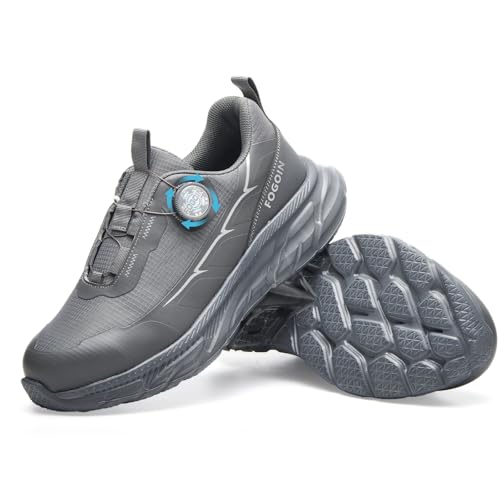 FOGOIN Sicherheitsschuhe Herren Arbeitsschuhe Damen S3 leicht mit Stahlkappe, Explorer 3.0 Sportlich bequem & atmungsaktiv, Drehknopf-Verschluss von FOGOIN