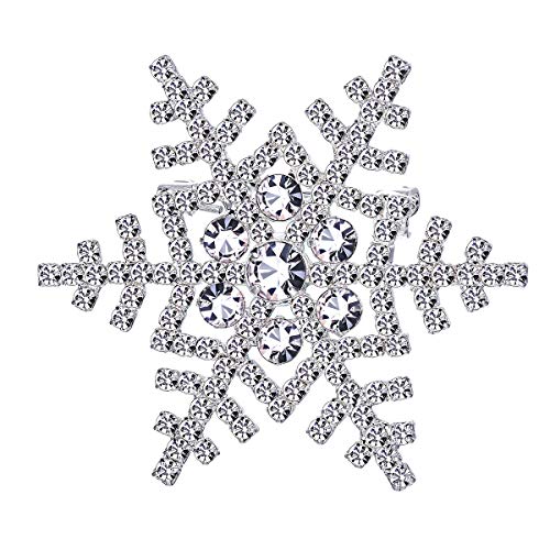 FOCALOOK Damen Weihnachtsbrosche versilbert Schneeflocke Brosche Pins Kristall Dekoration Anstecknadel Schmuck für Anzug FOCALOOK Damen Weihnachtsbrosche versilbert Schneeflocke Brosche Pins Kristall Dekoration Anstecknadel Schmuck für Anzug von FOCALOOK