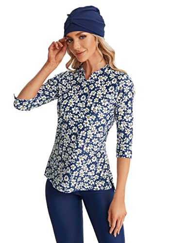 FOKULUNDA 3/4 Short Sleeve Swimsuit Modest Burkini Girls Swimming Costume Islamic Swimwear(S, F3) von FOKULUNDA