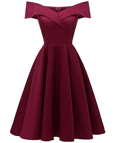 Women's Off Shoulder High Low A Line Wedding Guest Party Cocktail Dress(XXL, F1) von FOKULUNDA