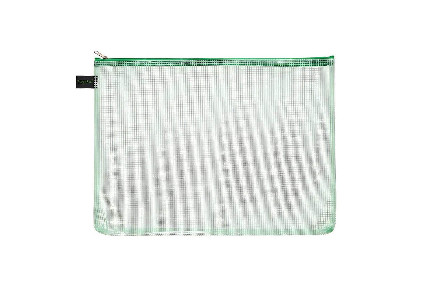 FOLDERSYS Dokumententasche FSY PVC-freier Reißverschluss-Beutel A4, mit Zip grün, Folie grün von FOLDERSYS