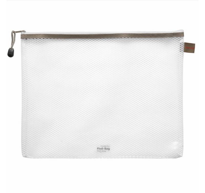 FOLDERSYS Dokumententasche FSY PVC-freier Reißverschluss-Beutel "Phat-Bag", A4, mit Zip weiß von FOLDERSYS
