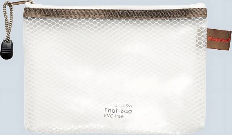 FOLDERSYS Dokumententasche FSY PVC-freier Reißverschluss-Beutel "Phat-Bag", A6, mit Zip weiß von FOLDERSYS