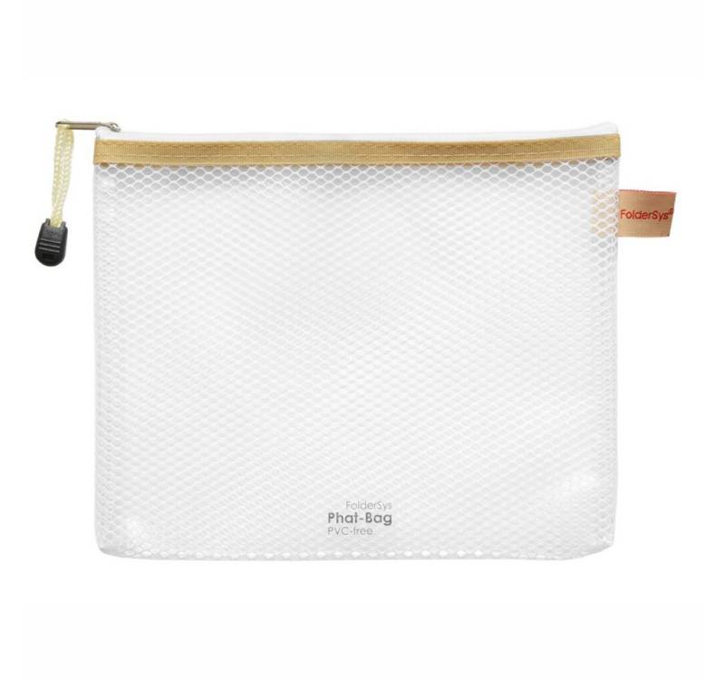 FOLDERSYS Dokumententasche FSY PVC-freier Reißverschluss-Beutel "Phat-Bag", B6, mit Zip weiß von FOLDERSYS