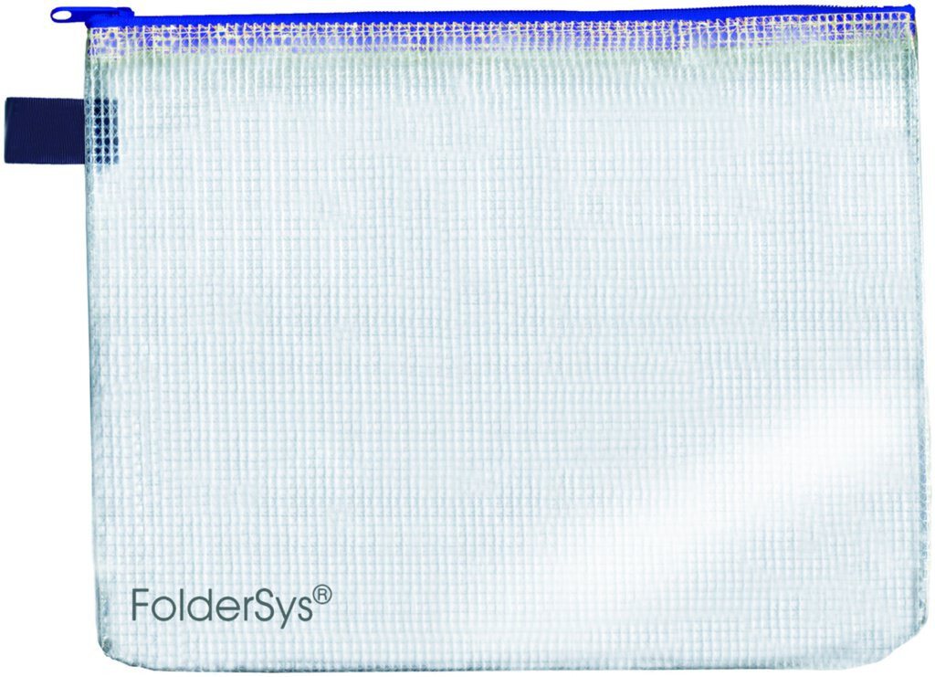 FOLDERSYS Dokumententasche FSY Reissverschluss-Beutel A4, mit Zip, blau, 1 Stück von FOLDERSYS