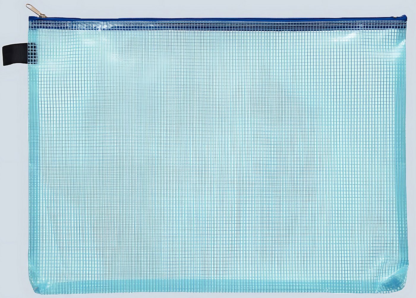 FOLDERSYS Dokumententasche FSY Reißverschluss-Beutel A4, mit Zip blau, Folie blau transparent, 1 von FOLDERSYS