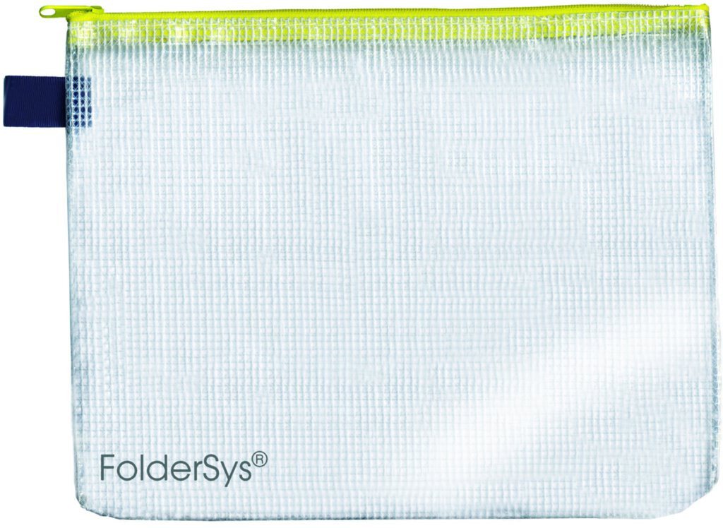FOLDERSYS Dokumententasche FSY Reissverschluss-Beutel A5, mit Zip, gelb, 1 Stück von FOLDERSYS